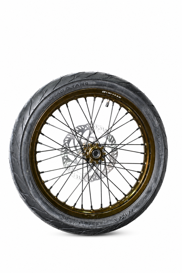 SHE8004+SHE8005 - Gold Supermoto Wheel  Assembly Set(Front and Rear Wheel Assembly) - SS3.0/SR
