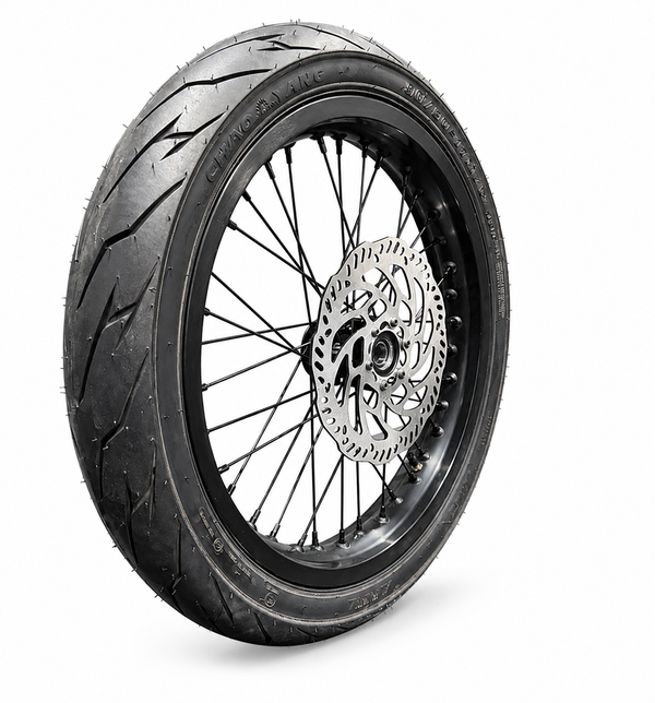 SHE7988+SHE7987 - Black Supermoto Wheel Assembly Set(Front and Rear Wheel Assembly) - SS3.0/SR