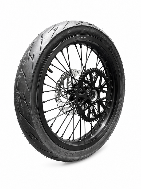 SHE7988+SHE7987 - Black Supermoto Wheel Assembly Set(Front and Rear Wheel Assembly) - SS3.0/SR
